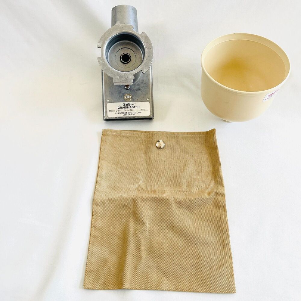 SOLD!! Champion Juicer GRAINMASTER G-90 Grain Mill Attachment & Hopper & Bag OEM